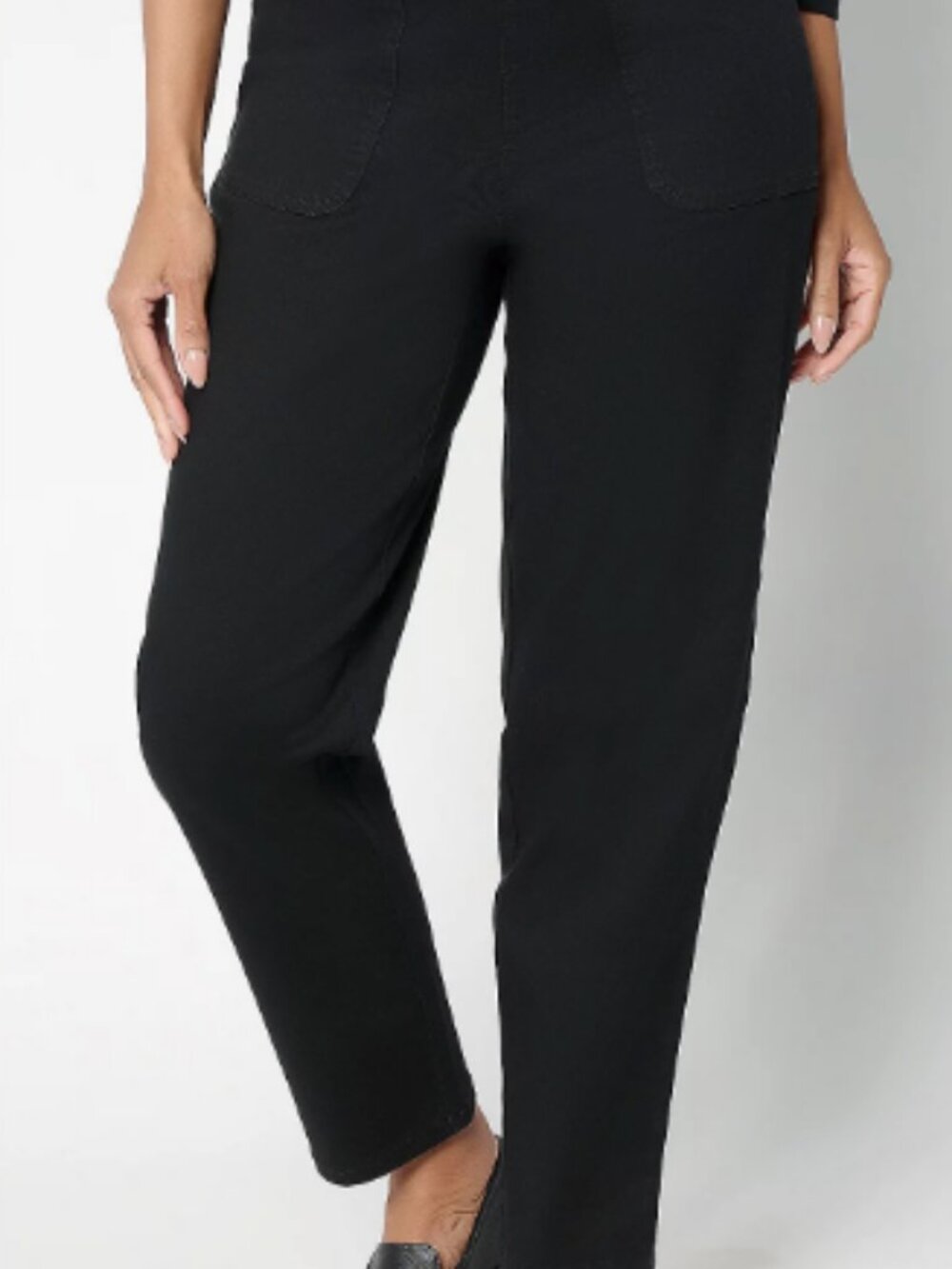 Denim & Co. Petite "How Timeless" Pant, Black Sz PM a68674